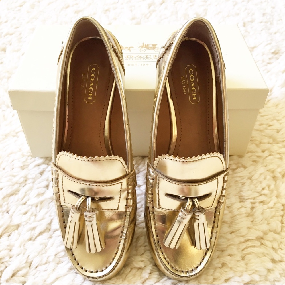 Coach Haydee Gold Loafers 6